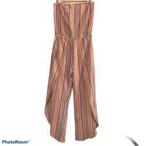 Anthropologie DREW Linen Emerson Strapless Jumpsuit Romper NWT Medium